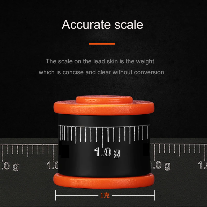 Rollo de tira de hoja de plomo de pesca, plomada de piel de plomo, grado de gramo rápido, revestimiento de protección ambiental con escala, rollo de ajuste preciso - imagen 5