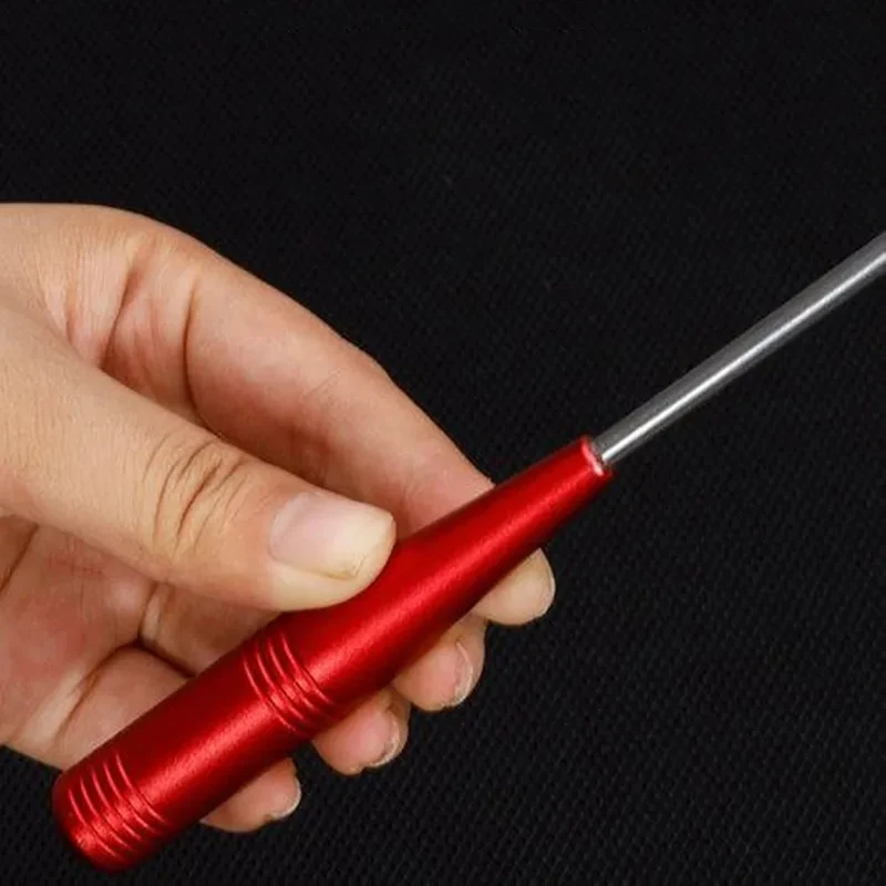 Anzuelo de pesca en hielo de acero inoxidable con mango de aleación de aluminio, adecuado para peces ligeros, pesca activa en hielo, 30,5 CM - imagen 5