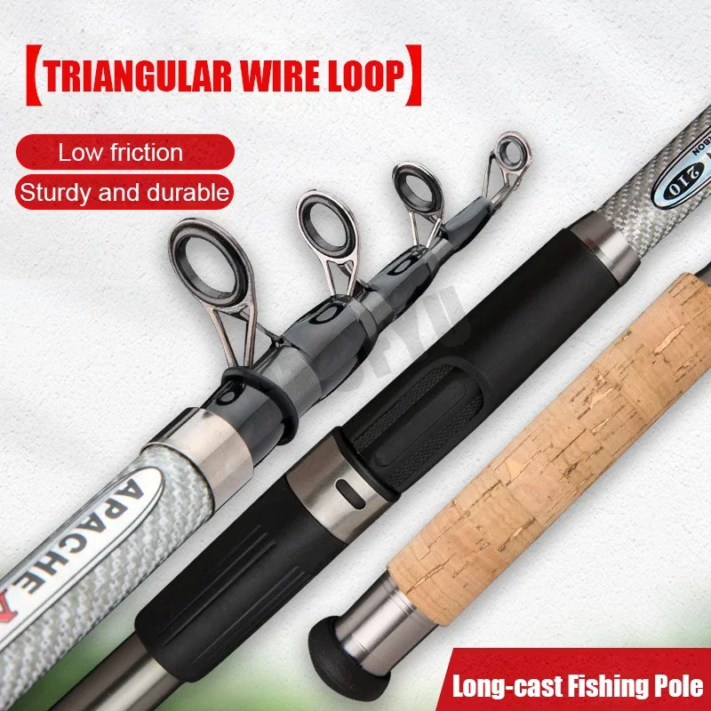 Cañas de pescar giratorias telescópicas de carbono superduro, caña de pescar de viaje ultraligera, caña de pescar de largo alcance, 2,1 m, 2,4 m, 2,7 m, 3,0 m, 3,6 m - imagen 3
