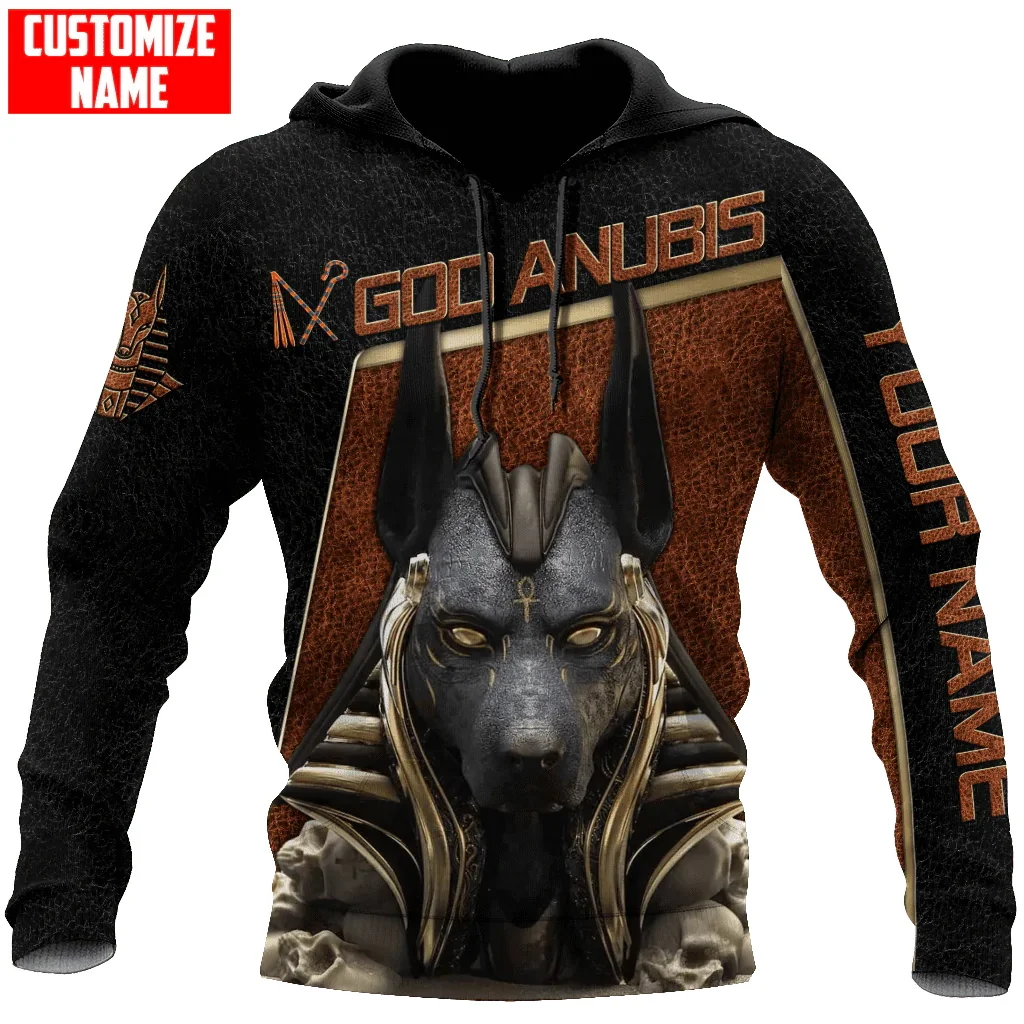 Sudadera con capucha y sudadera con estampado 3D de Dios egipcio con nombre personalizado para hombre, sudaderas con capucha con cremallera Unisex, chándales informales KJ931