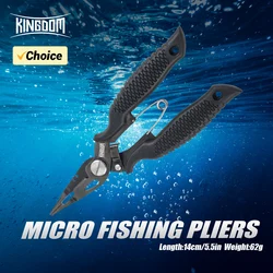 Kingdom-Alicates de pesca, cortador de línea, alicates multifuncionales de 62g, tijeras para nudos de acero, removedor de anzuelos, equipo de aparejos de pesca