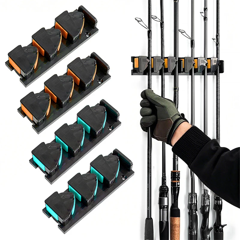 3-gaats uitschuifbare muur zelfklevende hengelhouder verticale displayrekstandaard ruimtebesparend voor thuisgarage visgereedschap