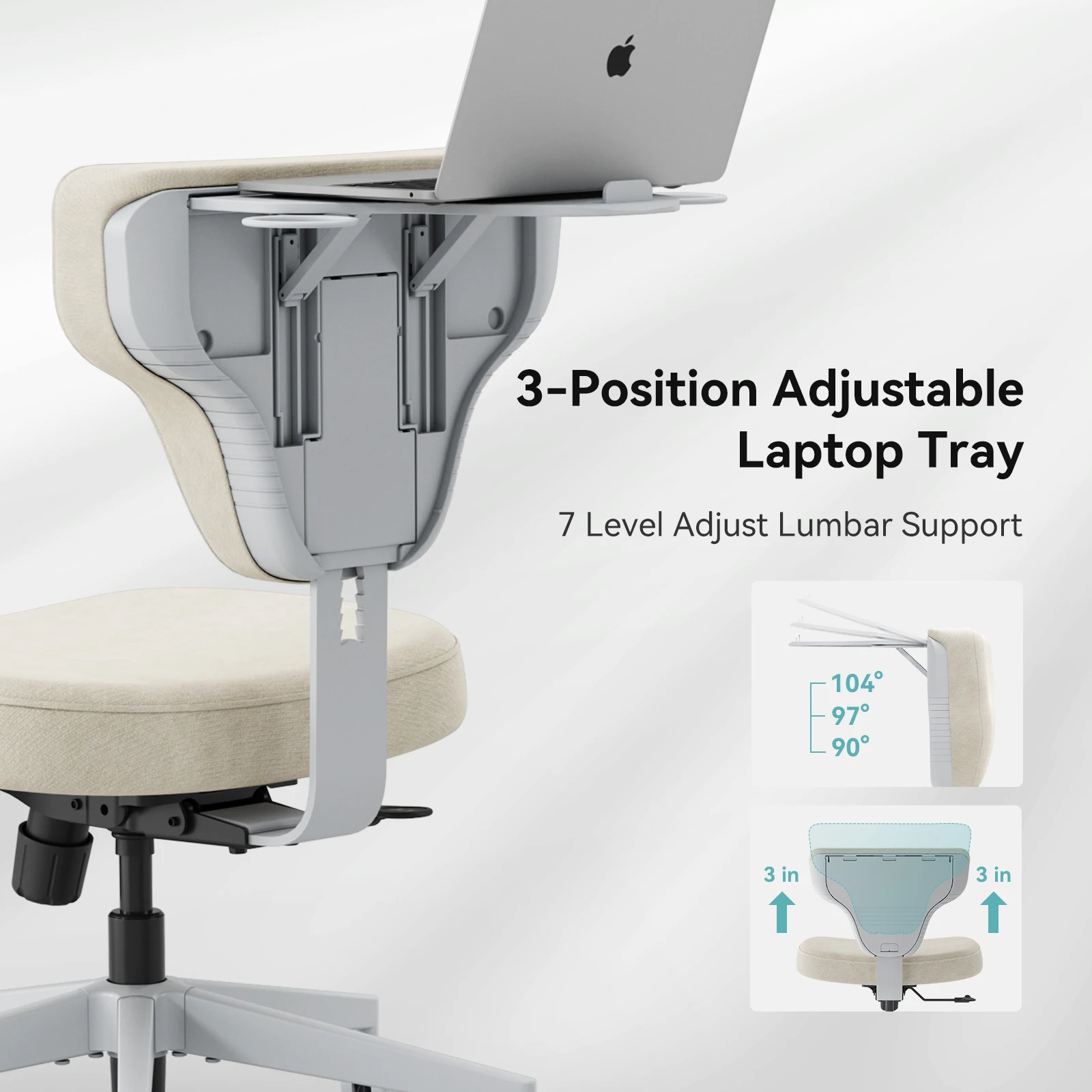 Silla oficina Newtral FP sin reposabrazos – Gamer con bandeja ajustable - imagen 4