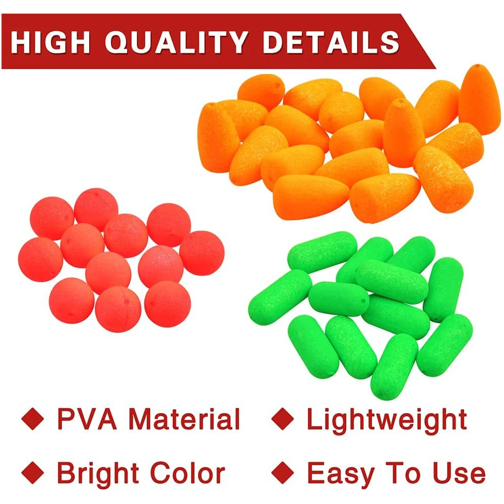 110 Uds. Kit de flotadores de aparejos de Pompano, flotadores de pesca de Snell de espuma, Bobbers para pesca de Surf, accesorios de aparejos dorados, flotadores de cilindro de bala - imagen 4