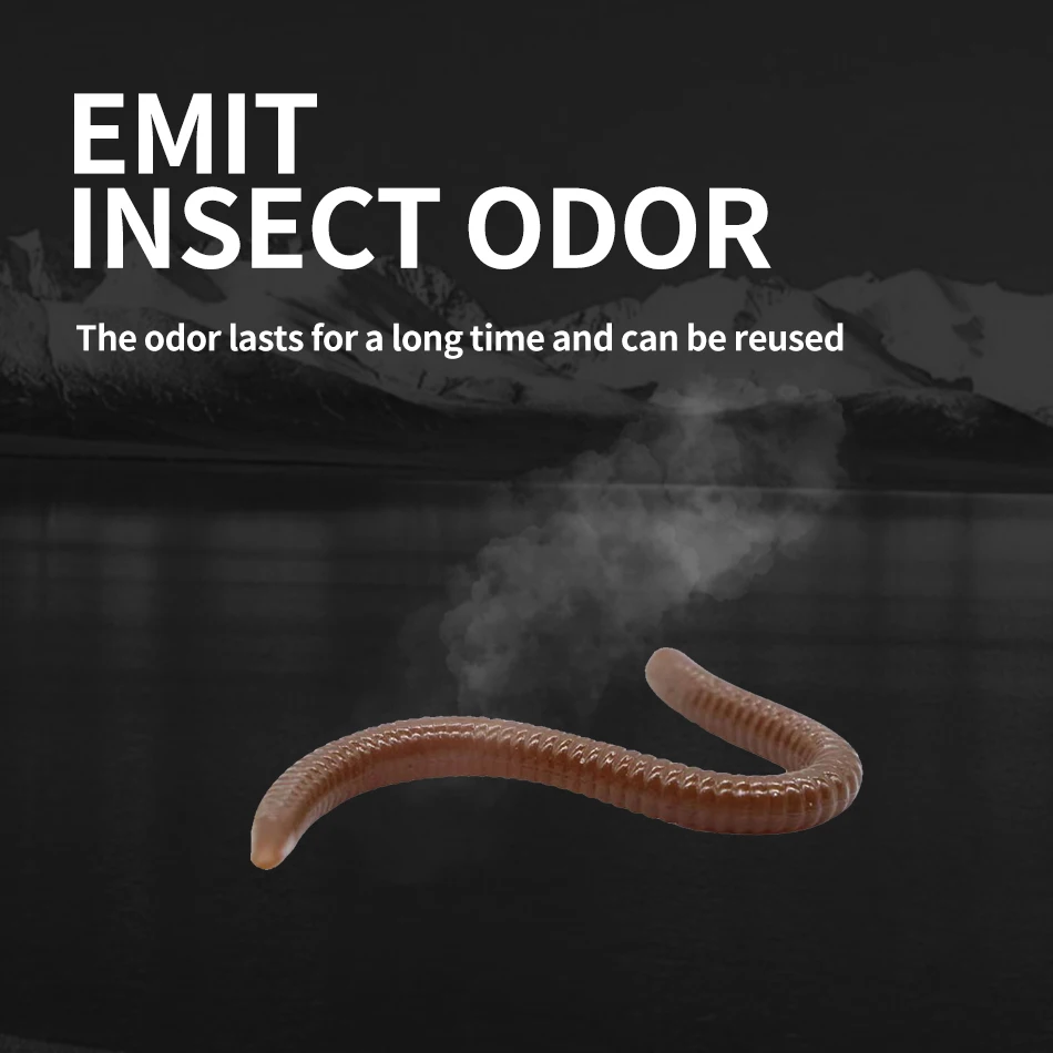 10 UDS-50 Uds 7cm/9cm realista gusano rojo pesca señuelo suave lombriz hielo invierno pesca silicona cebo de pesca Artificial - imagen 4