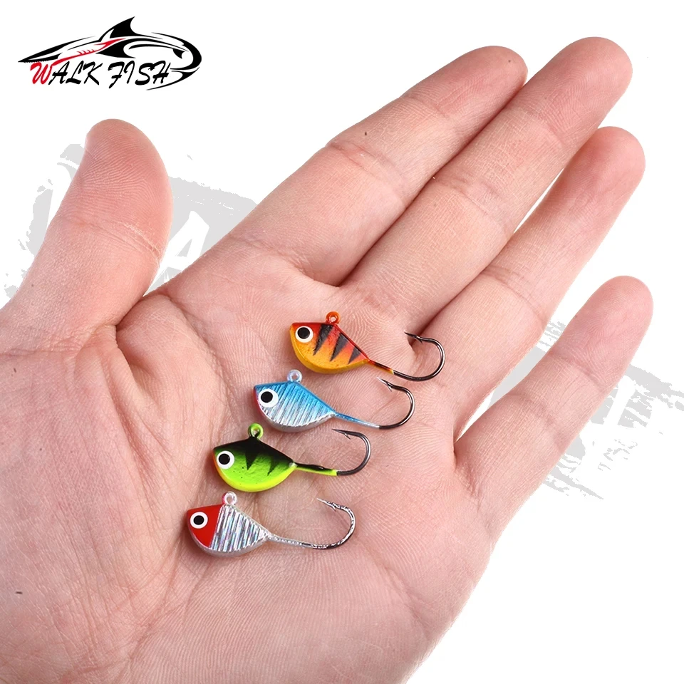 WALK FISH-señuelo de pesca de hielo, anzuelo de Metal con cabeza de plomo, 2,5 cm, 2,3g, lote de 4 unidades - imagen 3