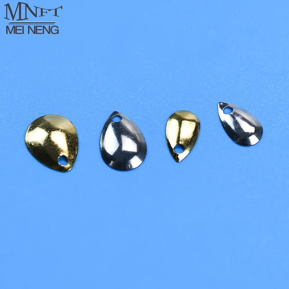 60 uds señuelo de gota de Metal, cuchillas giratorias, cebo duro suave, accesorios DIY, hojas giratorias doradas y plateadas para Señuelos de Pesca - imagen 2