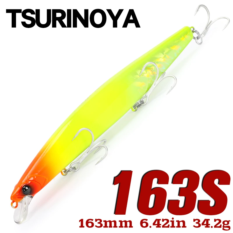TSURINOYA 163S Señuelo Jerkbait STINGER para agua salada