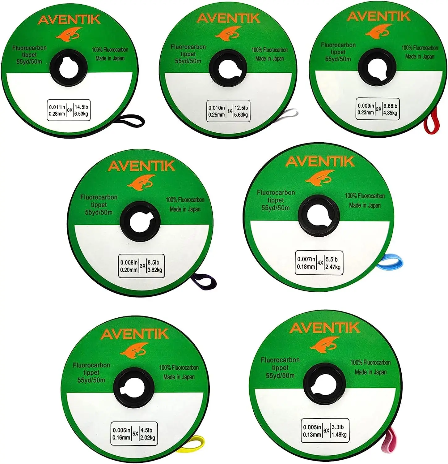 Aventik 50m/55yd 100% fluorocarbono Tippet líder línea de pesca con mosca hundimiento Tippet 0X 1X 2X 3X 4X 5X 6X 3,3-14.5LB - imagen 2