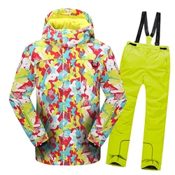 Traje de nieve infantil impermeable a prueba de viento de lana