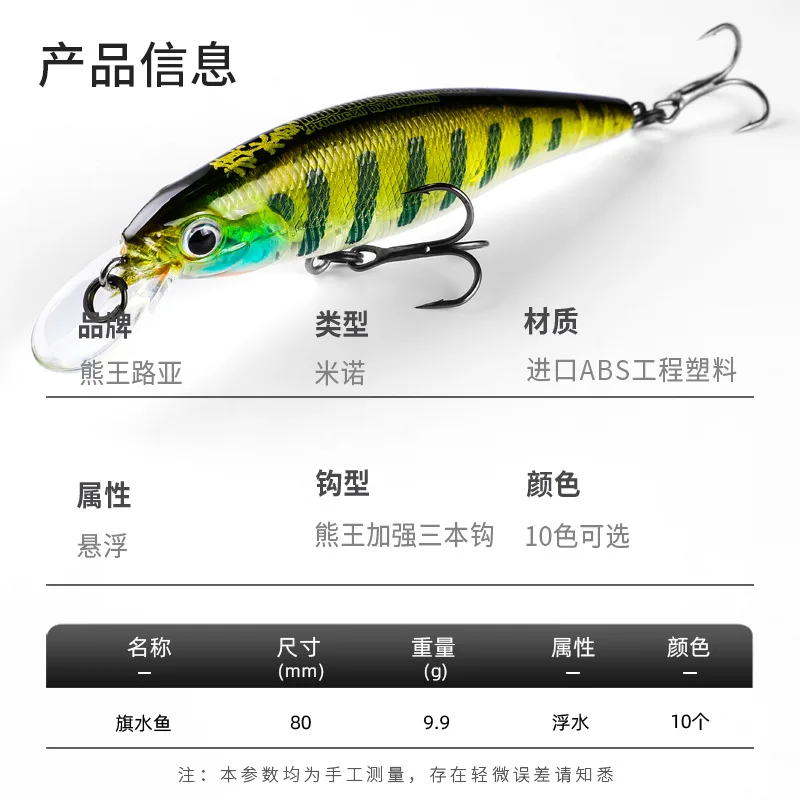 M80 BEARKING-Señuelos de pesca de calidad profesional, cebo duro, delgado, Wobblers, pececillo, aparejos artificiales, Pro 80 mm, 9,9 g - imagen 2