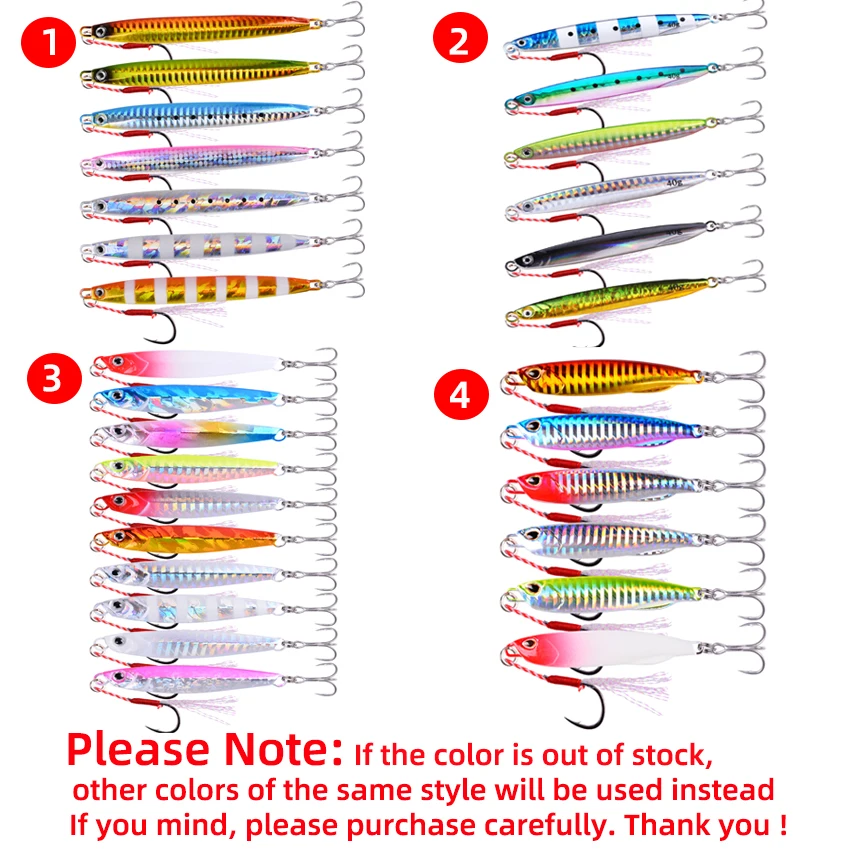 Kit de Señuelos de Pesca con plantillas de Metal de fundición, 20 piezas, 10G, 20G, 28G, 30G, 60G, cuchara de Jigging, plantilla, Señuelos de Pesca de Mar, Jigging para atún - imagen 4