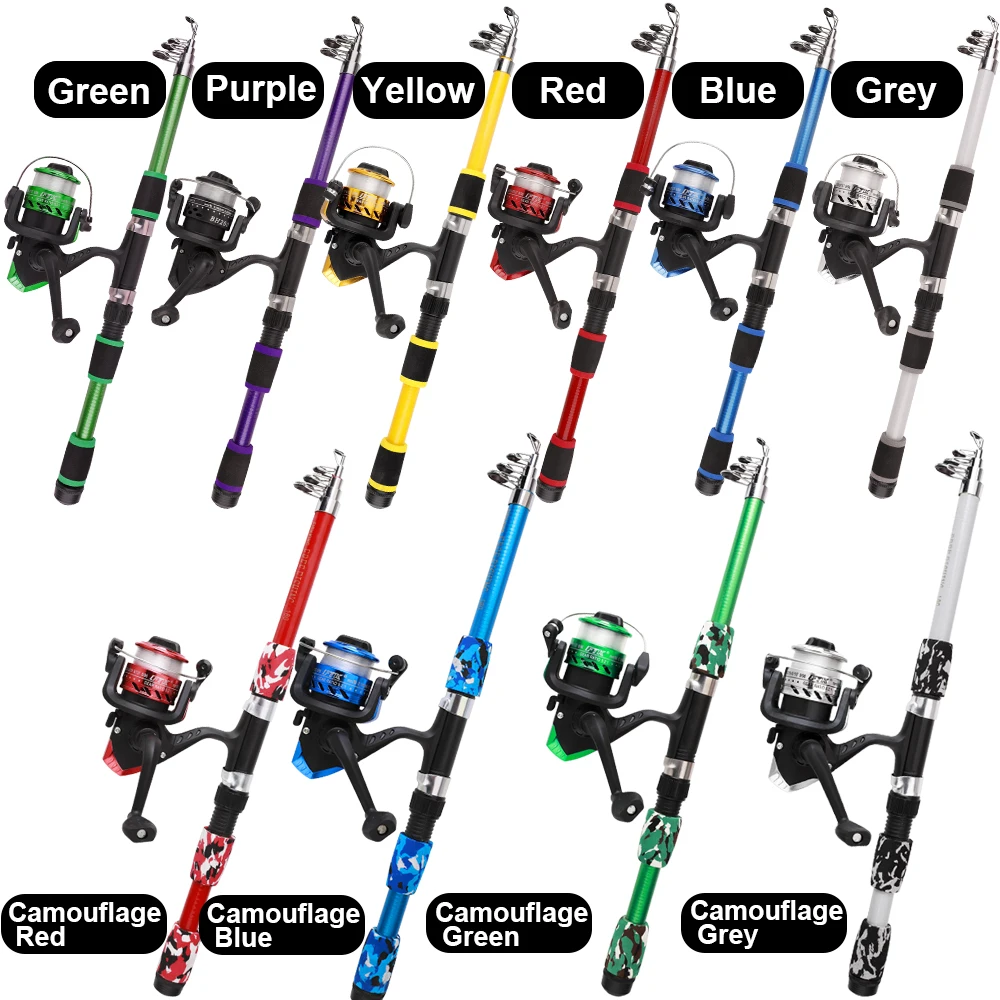 Juego de cañas de pescar NGB, Kits completos con caña de pescar telescópica de 1,8 M, carretes giratorios, flotador, Señuelos de Pesca de Mar, anzuelo y accesorios para carpa - imagen 5