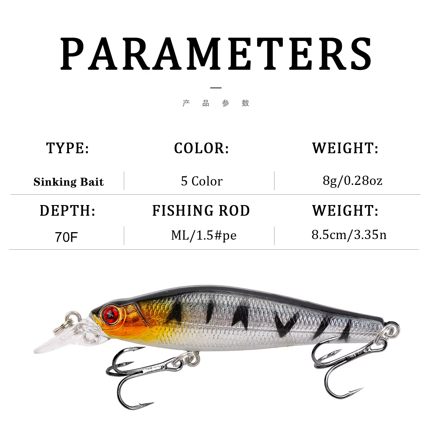 Señuelos de Pesca de 8,2g y 8cm, cebos duros para pececillos, 3D Crankbait, ojos artificiales de plástico duro, aparejos de Pesca de carpa, 1 unids/lote - imagen 3