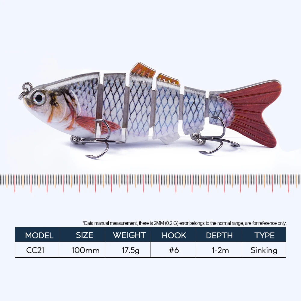 Hanlin 5 unids/set multiarticulado 10cm 16,5g Wobbler hundido Crankbaits Señuelos de Pesca cebos artificiales Swimbait duro Wobblers aparejos - imagen 2