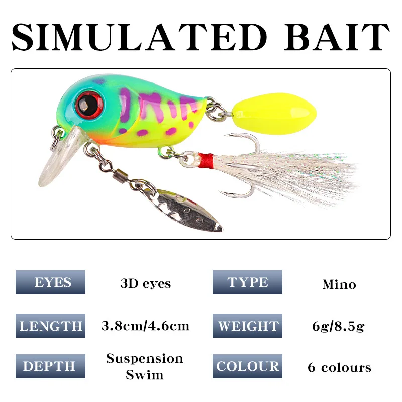 LHFSH Señuelo Flotante Crankbait Wobbler para Trucha y Lubina - imagen 2