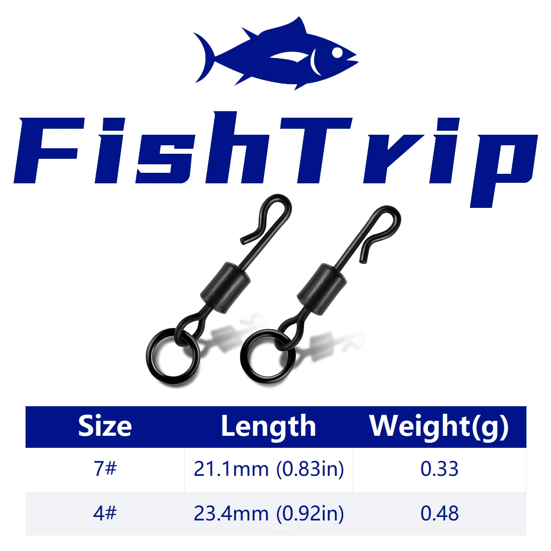 FishTrip-accesorios de pesca de carpa, anillo giratorio de cambio rápido, gancho giratorio de pesca de carpa, acero inoxidable para Ronnie/Spinner Rig - imagen 2