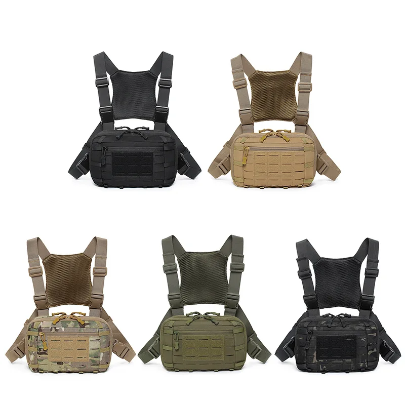 Chaleco táctico de pesca de nailon 1000D, bolsa Molle, botiquín de primeros auxilios para exteriores, senderismo, caza, riñonera, bolsa de pecho, señuelo, mochila divertida - imagen 5