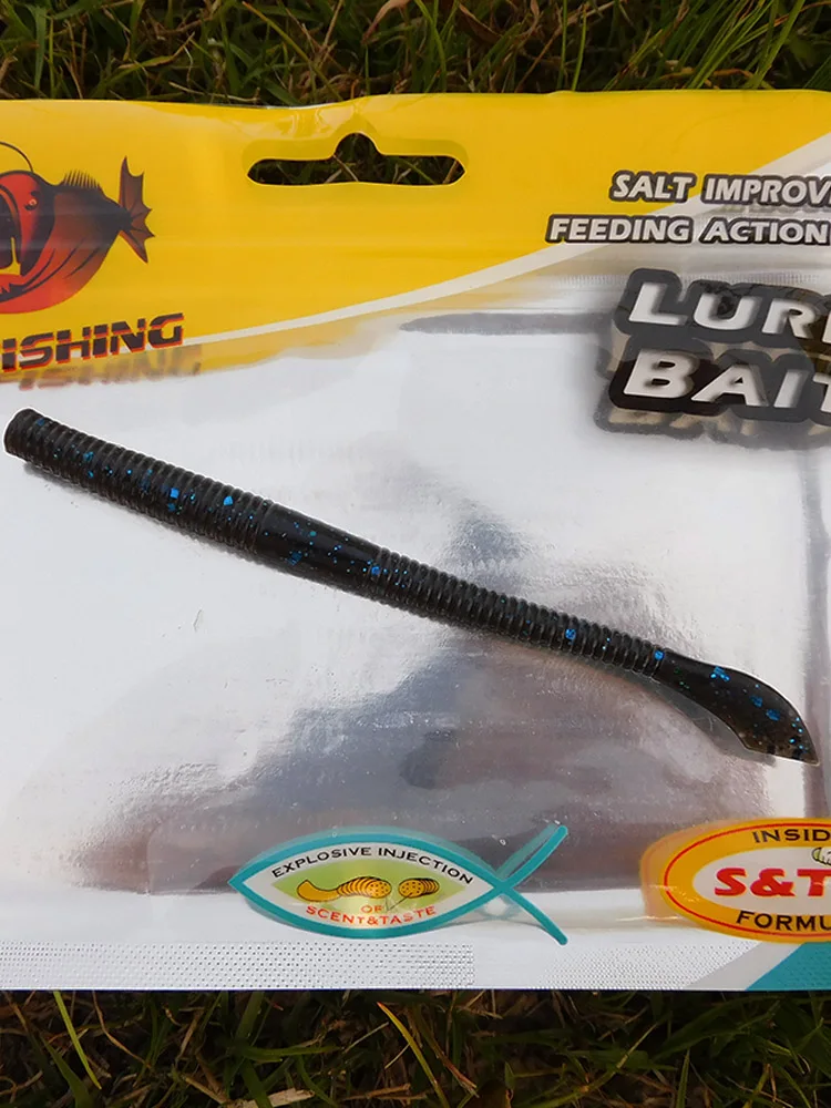 ESFISHING-señuelo de gusano de alta calidad, 100mm de corte para pesca de truchas y luccio en el lago del río - imagen 4