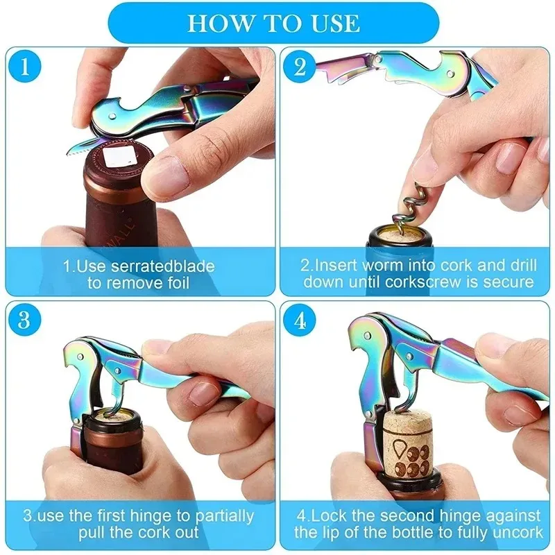 Cuchillo multifuncional de acero inoxidable, Abrebotellas de vino tinto, abridor de botellas de cerveza para restaurante, caballito de mar - imagen 4