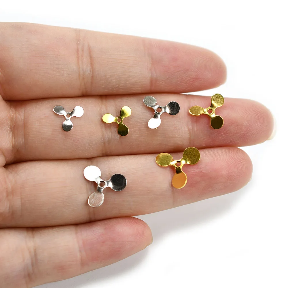 60 Piezas de Señuelos Metálicos Luya Spinner Plateados y Dorados para Anzuelos de Pesca - Hélices Turbo de Tres Aspas y Cuchillas Spinner de Acero Inoxidable - imagen 4