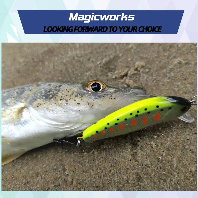 Cebos duros Magic Works Micro Minnow pesca de lubina 5,3g 52mm Jerkbait cebo Artificial Wobbler Mini señuelo de trucha pequeño pececillo hundido - imagen 2