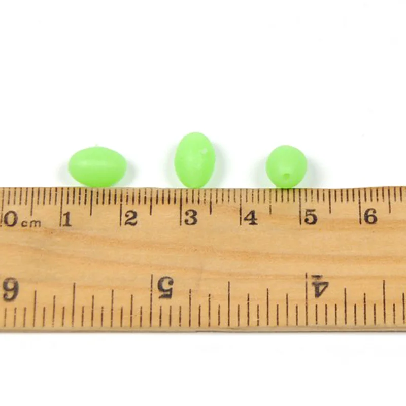 Wifreo100uds cuentas de goma suave ovaladas, cuentas de pesca luminosas para anzuelos triples, Sabiki, aparejos terminales, accesorios de pesca - imagen 2