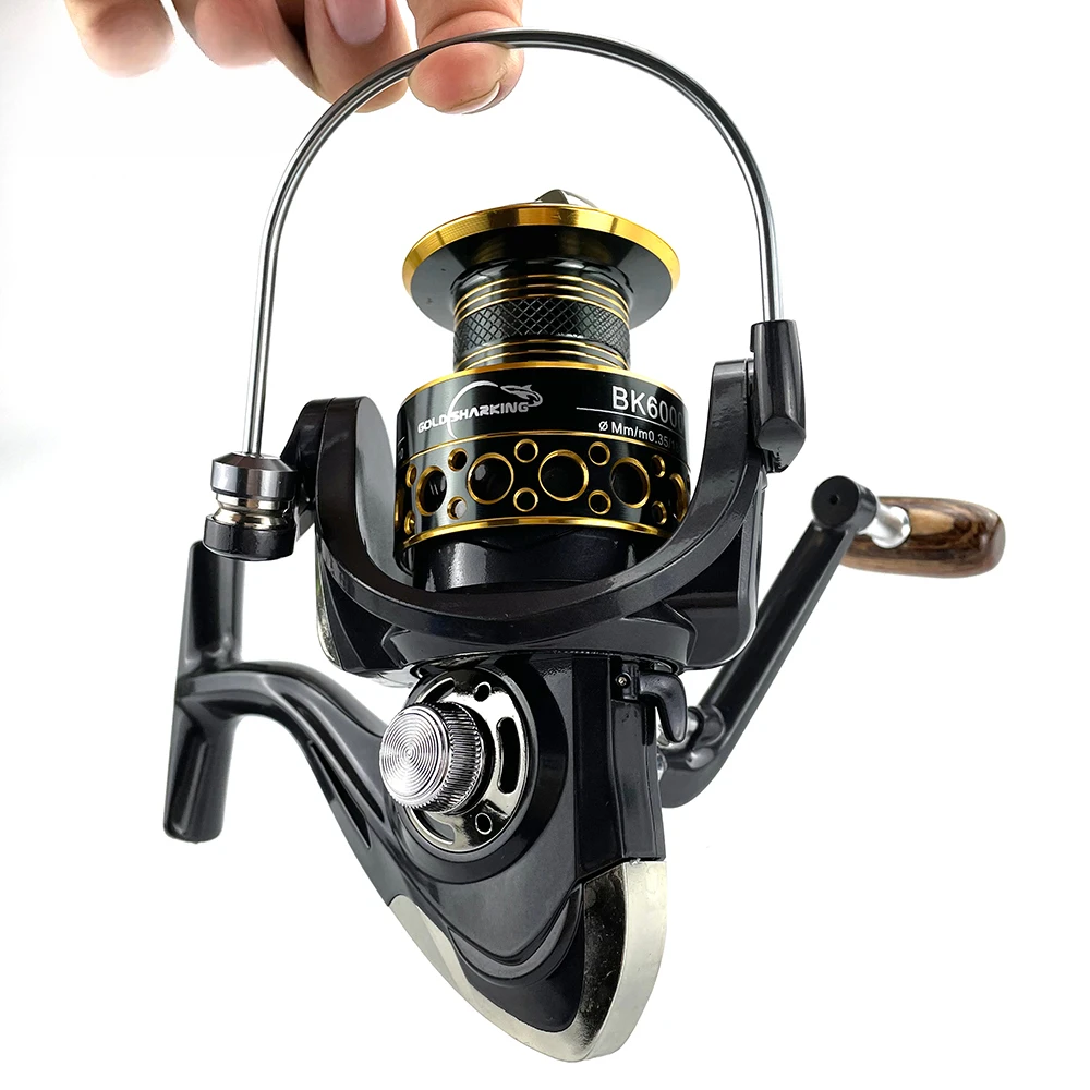 Carretes de pesca de alta calidad, carrete giratorio, engranaje de aleación, carrete de aleación, alimentador de fundición de cebo, agua dulce y salada para rueda de caña de mar - imagen 5