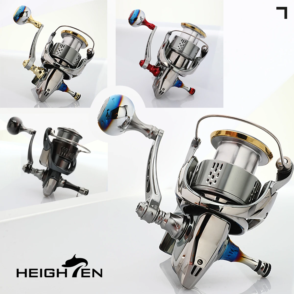 Carrete de pesca HEIGHTEN de un solo mango con distancia de husillo ajustable de 55mm a 60mm y perilla degradada de 30mm apto para DAIWA SHIMANO - imagen 3