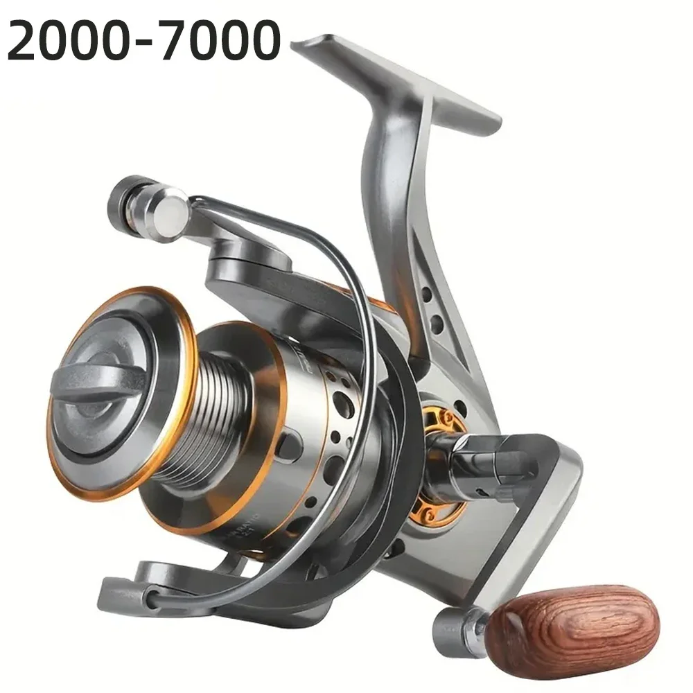 Serie DC 1000 ~ 7000, relación de engranaje 5,2: 1, arrastre máximo de 26LB, carrete de Metal CNC, carrete de pesca giratorio, para agua dulce y salada - imagen 5