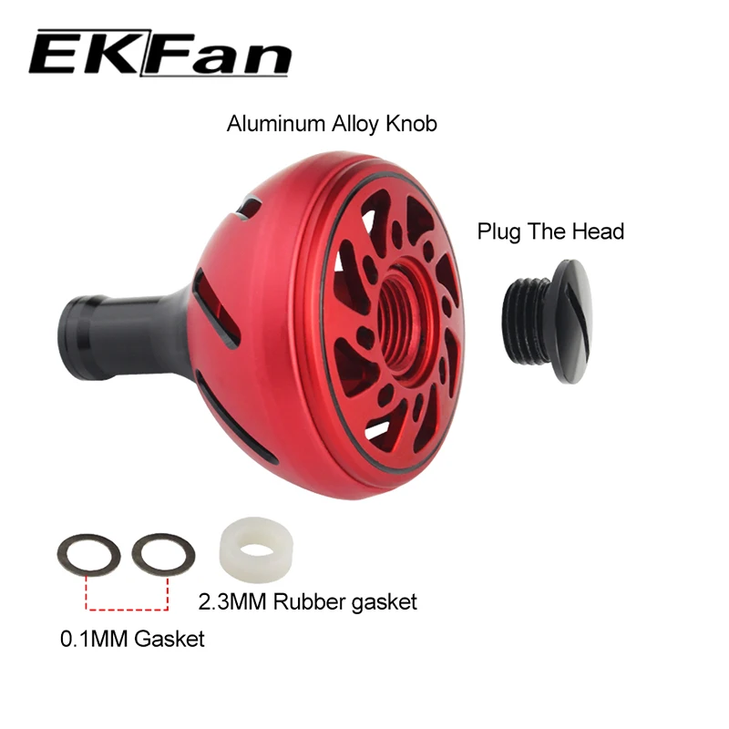EKfan, 1 unidad, perilla de mango de pesca de aleación de aluminio de 38MM para fundición de cebo, piezas de carrete de pesca giratorio - imagen 3