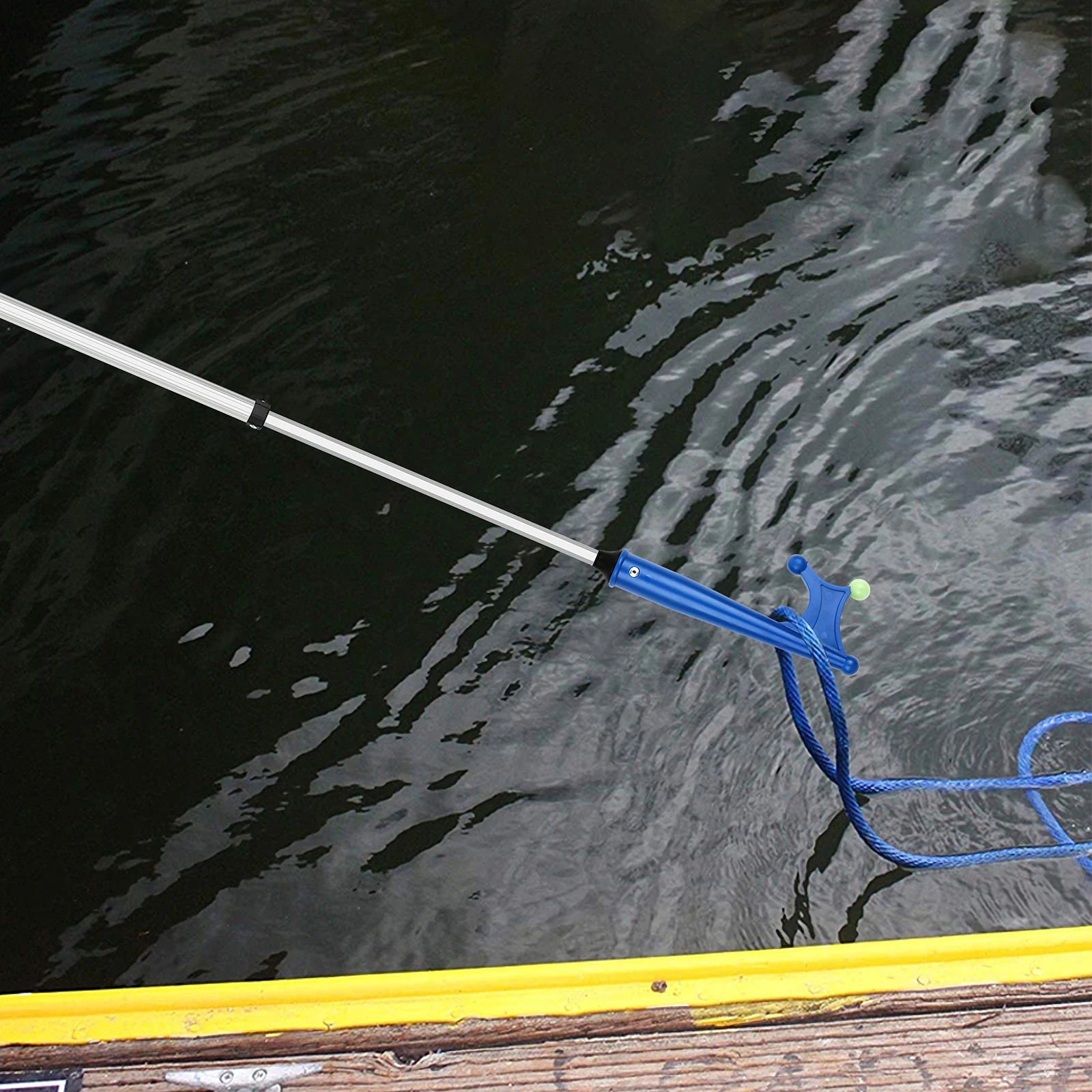 SANLIKE-anzuelo telescópico para barco de 1,4 M, poste de aleación de aluminio, garfio de pesca telescópico con agarre antideslizante de goma, herramientas para piezas de barco - imagen 3