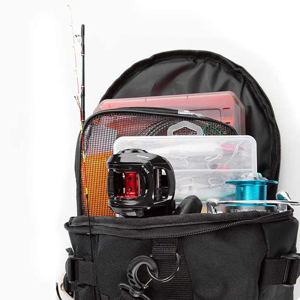 Mochila de pesca multifuncional de gran capacidad, bolsa de viaje al aire libre para acampar, caña de pescar, carrete, aparejos, bolso de hombro, bolsa de equipaje - imagen 5