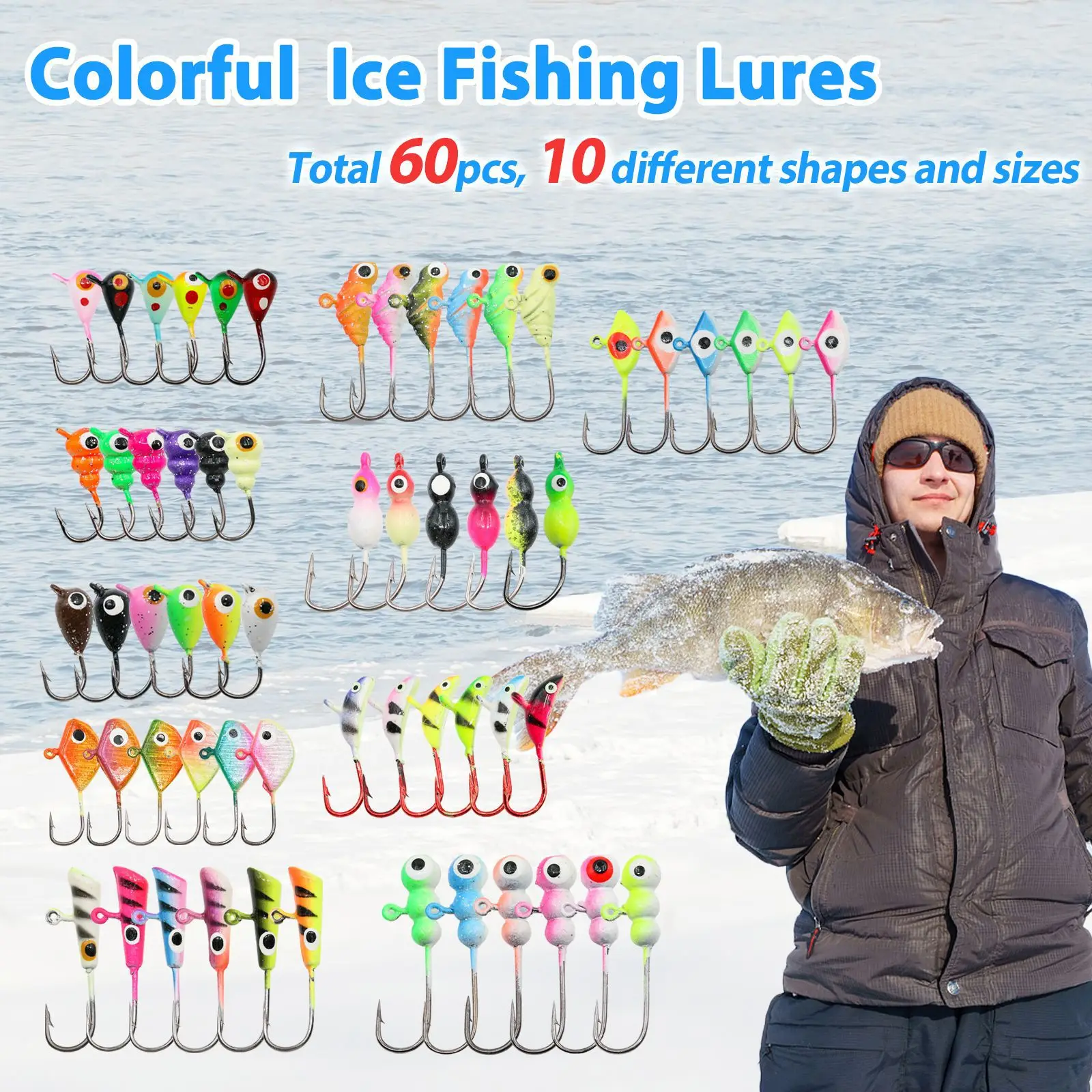 Señuelo de pesca en hielo para invierno, anzuelo con cabeza de anzuelo para curricán de agua salada, señuelo de Jigging, tipo tipo de pez, cebo duro para pesca de carpa, 1g-2g, 2025 - imagen 5