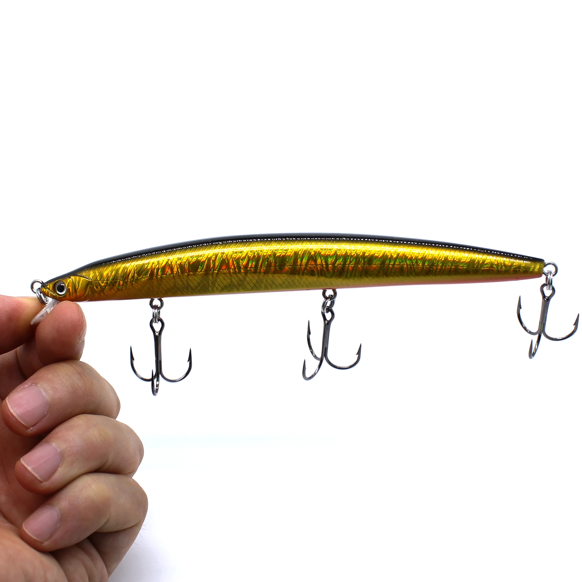AOCLU-Cebo duro flotante para pececillo, señuelo de pesca Jerkbait, anzuelos triples VMC, calidad japonesa, 144mm, 19G - imagen 3