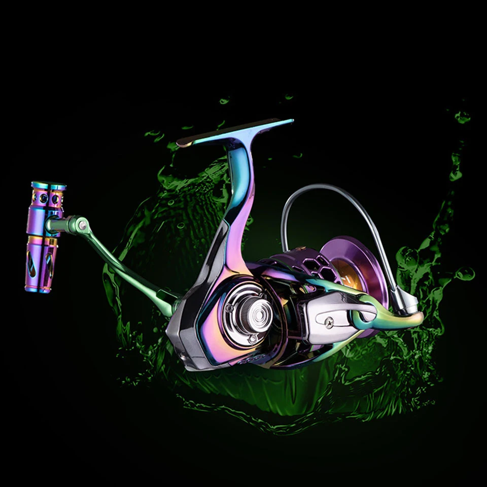 WALK FISH-carrete de pesca antiagua salada, nuevo, colorido, 100%, 1000-5000, 240h, prueba de pulverización de sal, todo el carrete giratorio de Metal - imagen 4