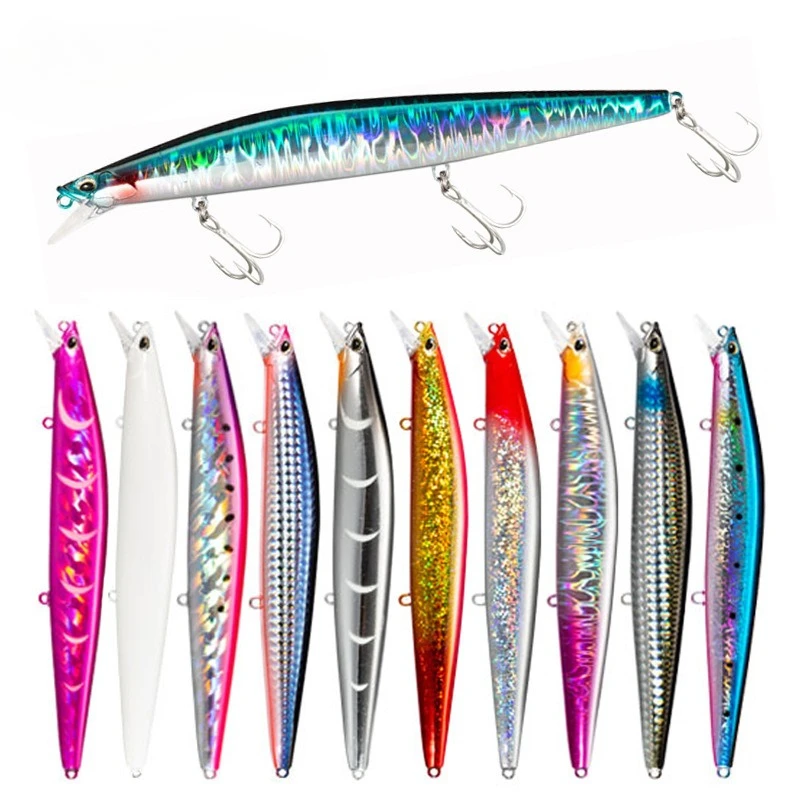 1 Uds 140mm 26g Ultra larga fundición agua salada hundimiento Minnow Tungaten peso señuelo de pesca lubina cebo Artificial lubina aparejos - imagen 2