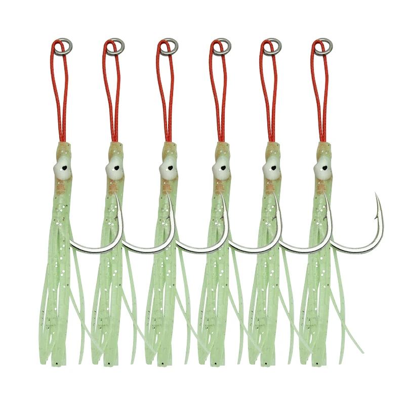 Anzuelos de asistencia para jigging – Acero al carbono con plumas - imagen 4