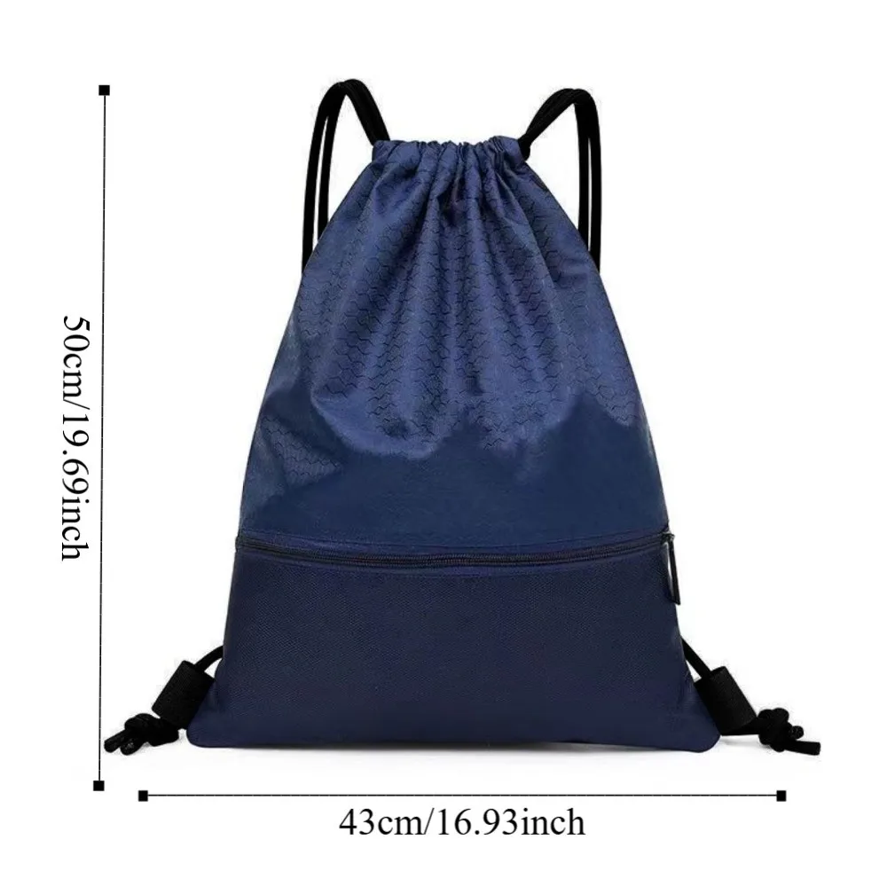 Bolsa impermeable con cordón para Fitness, mochila ligera con cordón de gran capacidad para ir al trabajo, bolsillo con cordón de Color sólido, Unisex - imagen 5