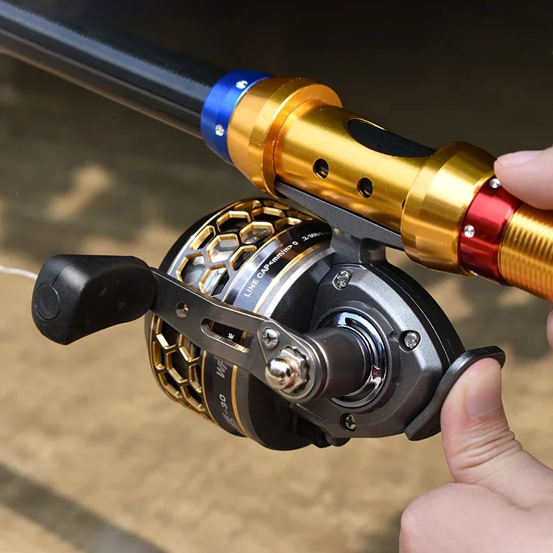 Carretes de pesca de Metal para caza, tirachinas, catapulta, arco, rueda de pescado, equipo duro, cuerpo ligero y resistente para deportes de tiro al aire libre, actualización - imagen 3