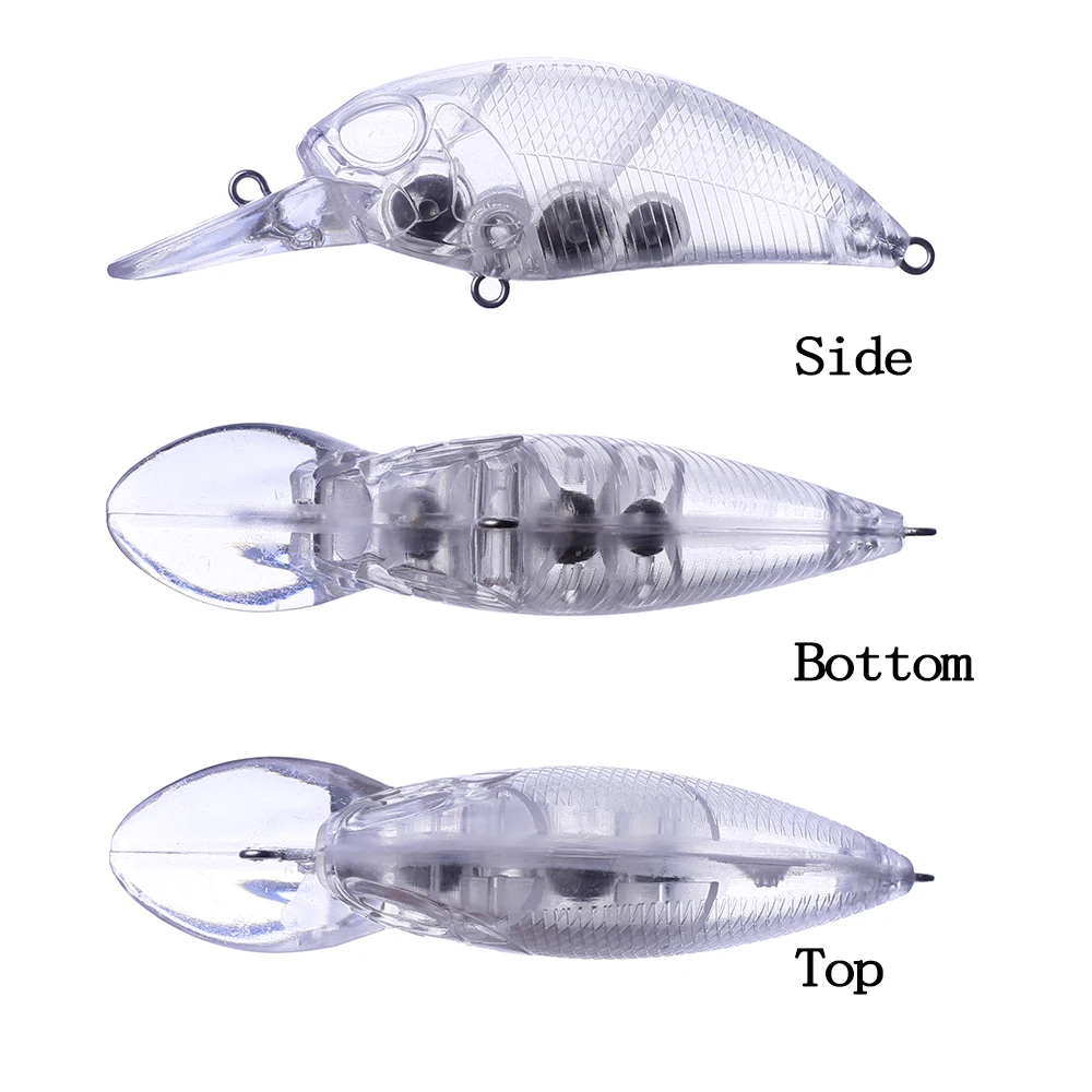 Chan'sHuang-señuelo de pesca Artificial, cebo en blanco sin pintar de 9cm y 13,5g, sonajeros flotantes, Wobbler, Diver, Crankbait, hecho a mano - imagen 3