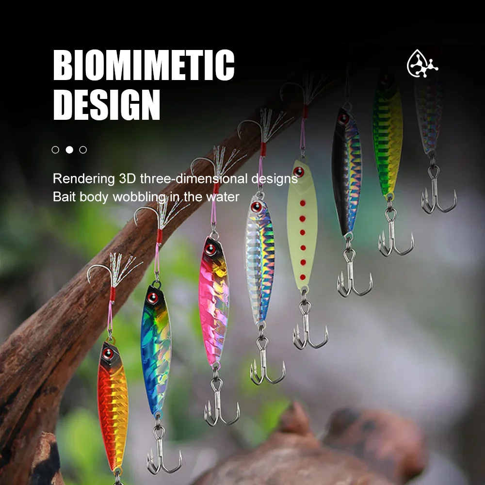 Señuelo de pesca Jigging de Metal fundido, aparejos de trucha de mar, señuelo de pesca de agua salada, señuelo de plomo de placa de hierro, cebo Artificial duro para curricán - imagen 3