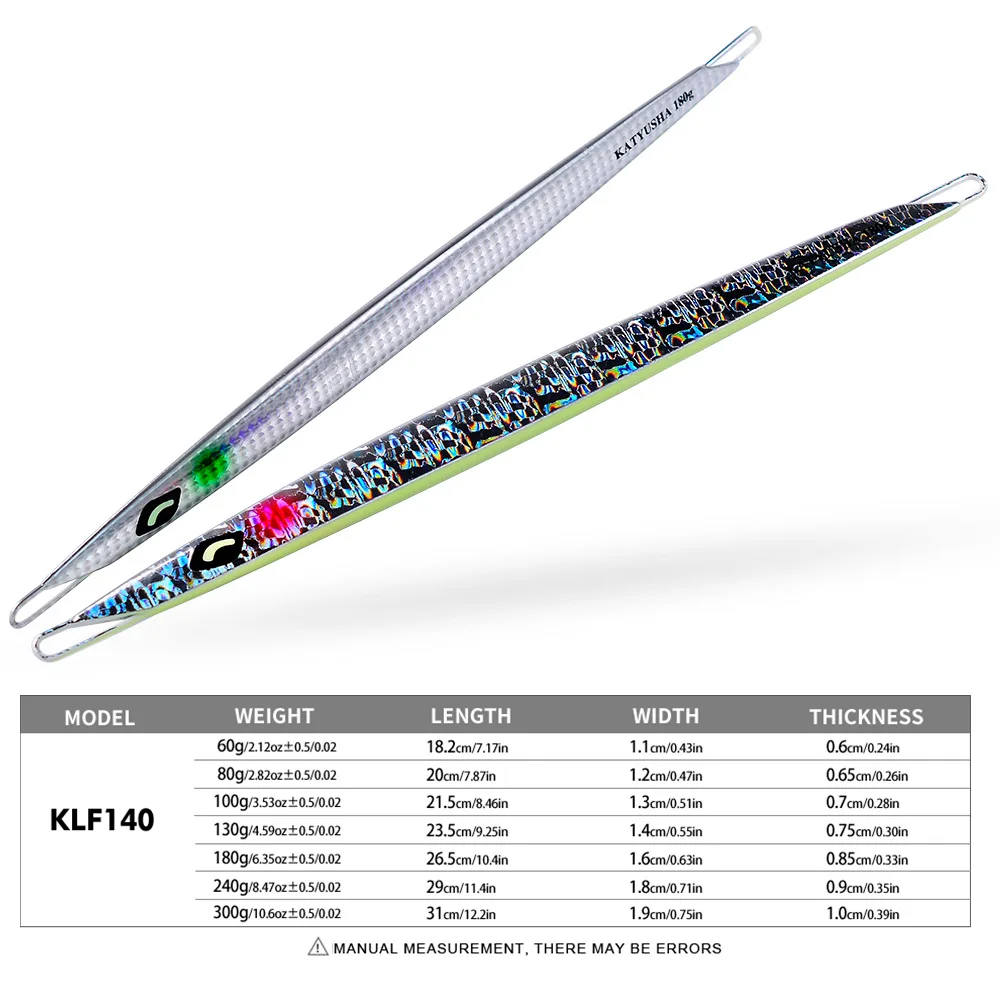 Señuelo de pesca con plantilla de Metal largo, pez de plomo sumergido, cuchara de Jigging de fundición rápida, 100G, 180G, 300G, cebo de Metal Artificial, aparejos de mar - imagen 3