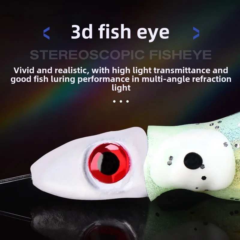1 unidad de 10/11cm, 10/33g, Ideal para lubina, caballa española, señuelo de pesca nocturno de mortero, falda de plumas de pulpo, cebo acrílico Artificial - imagen 4