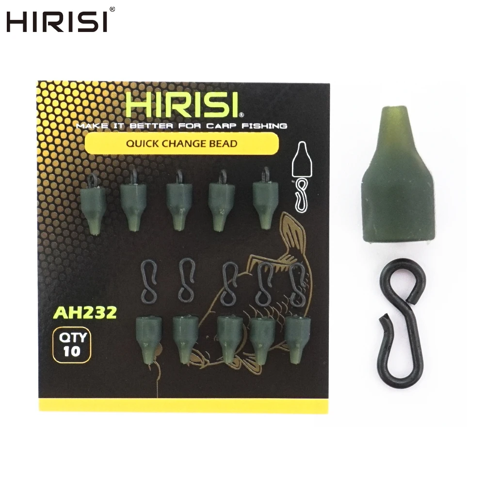 Hirisi 10 Uds accesorios de pesca de carpa funda amortiguadora Heli de goma cambio rápido aparejos terminales de pesca giratorios AH232