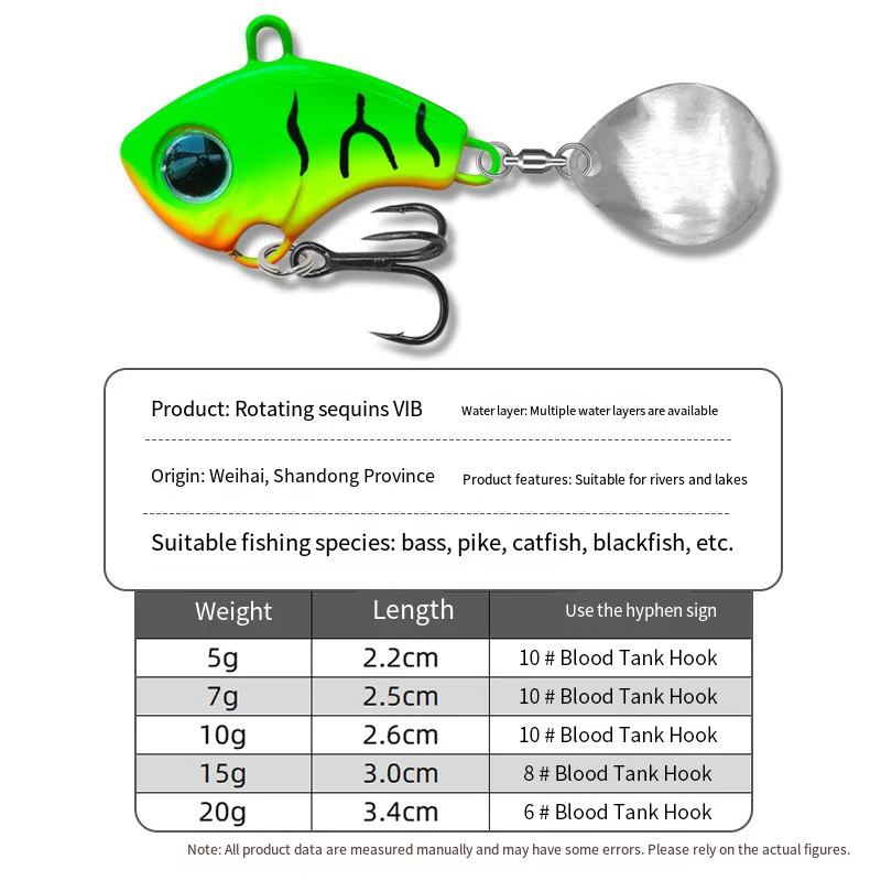 Señuelos de pesca 5g 7g 10g 15g 20g Metal giratorio VIB vibración Spinner cuchara pesca en hielo plantillas trucha cebos de pesca de invierno - imagen 5