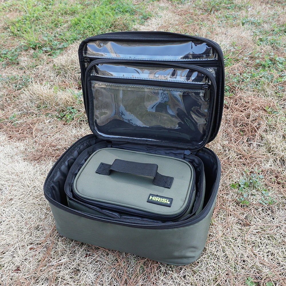 Hirisi Bolsa de pesca de carpa multiusos: material Oxford de PVC, almacenamiento de carrete de pescado y señuelos, organizador de accesorios de aparejos - imagen 5