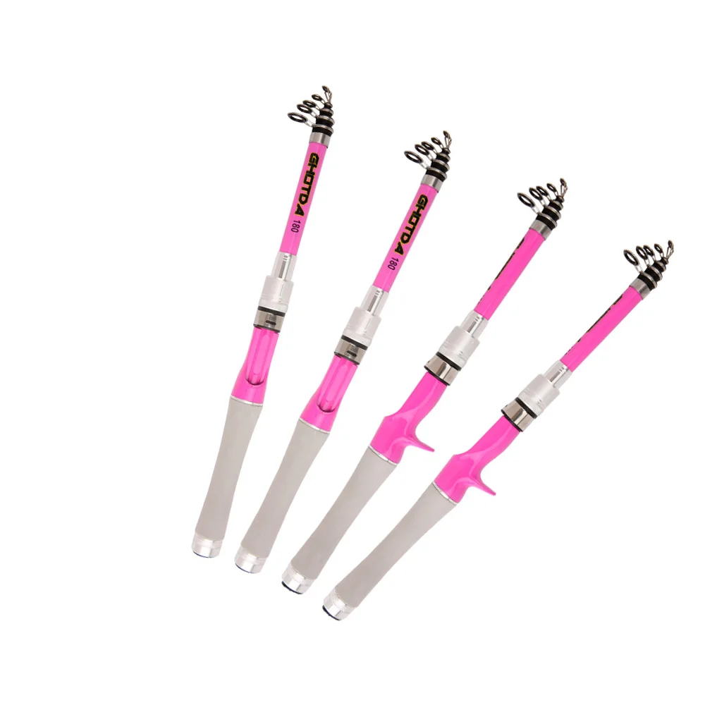 Caña de pescar giratoria de fibra de carbono, caña de pescar telescópica superdura de 1,5 M, 1,8 M, 2,1 M, 2,4 M, poste de viaje ultracorto - imagen 3