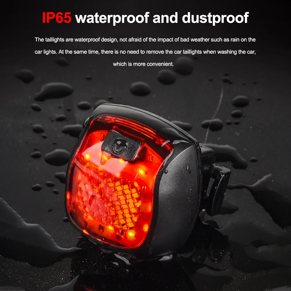 Luz trasera de freno inteligente para bicicleta, luz trasera deslumbrante de carga USB, IPX4, luz de advertencia impermeable, accesorios para bicicleta de montaña
