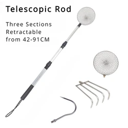 Gancho telescópico acero inoxidable para pesca de arena